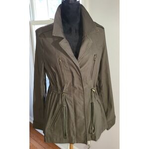 Eden Society Laysha cargo jacket in olive green Women's Size Lg Stylish Tailored